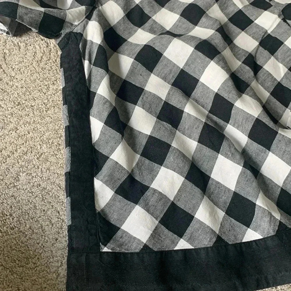 J Jill Love Linen Black and White Checkered Linen Blouse - Picture 4 of 6